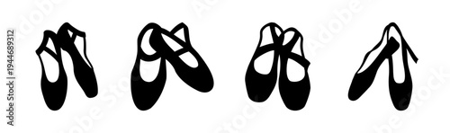 Set of 4 high heel shoe icons vector