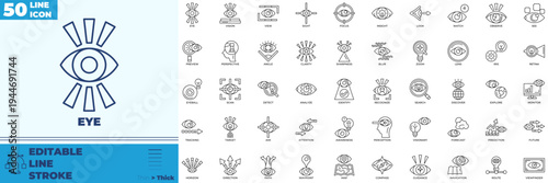 Eye Line Editable Icons set