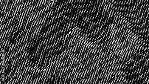 Stop motion animation of white fabric weave texture noise on black background