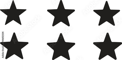 black stars on white background