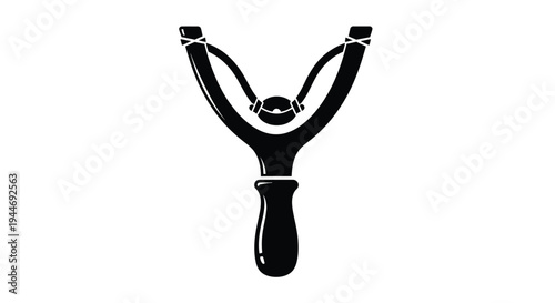 Black slingshot design a classic childhood toy in silhouette