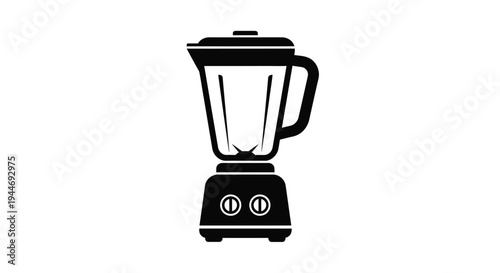 A sleek black blender design presented in a striking silhouette