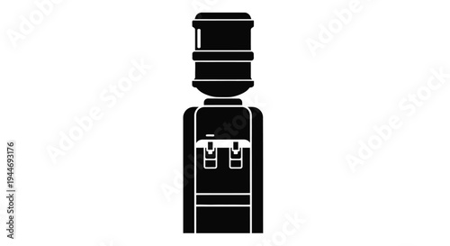Black water cooler design against a white background a striking silhouette