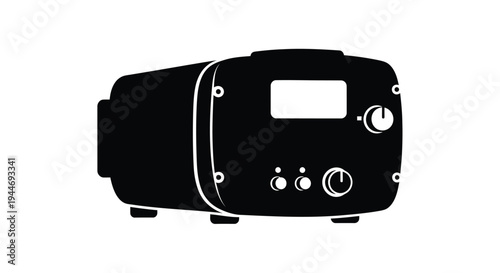 Black silhouette of a portable power station modern design silhouette