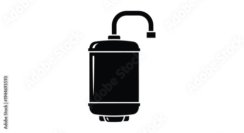 Black water filter icon a simple and bold silhouette