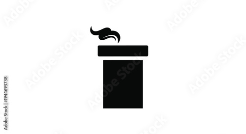 A simple black silhouette of a coffee cup with rising steam silhouette