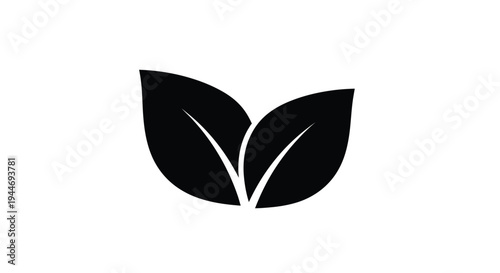 Simple black leaf design with a striking silhouette