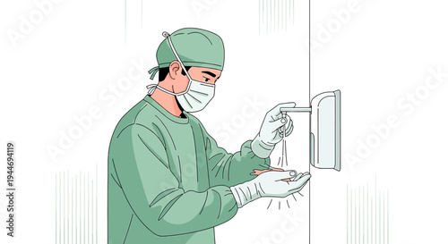 Surgeon Washing Hands Before Surgery - Sterilization and Hygiene