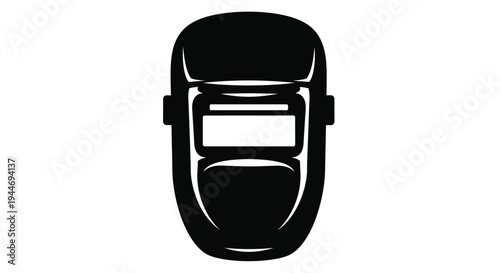 Black welding mask isolated on white a striking silhouette
