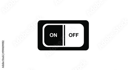 Simple light switch graphic displaying on and off a black silhouette