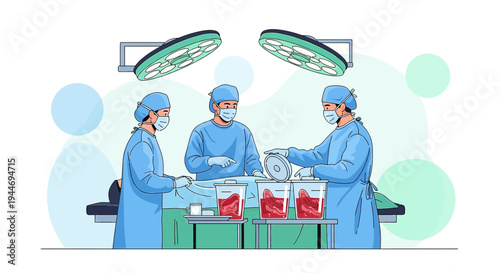 Surgeons in Operation Room Performing Surgery with Medical Equipment and Patient
