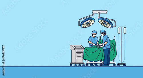 Surgeons Performing Operation in Operating Room with Medical Equipment