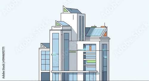 Modern multi-storey building architectural design.