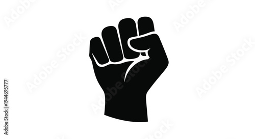 A powerful raised fist symbolizing resistance and solidarity silhouette