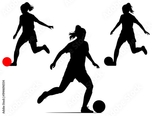 silhouettes of soccer players, silhouettes of women playing soccer
