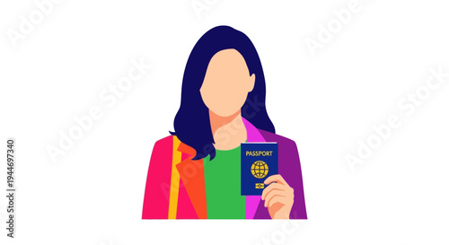 Woman Holding Passport, Ready for Travel and International Adventure