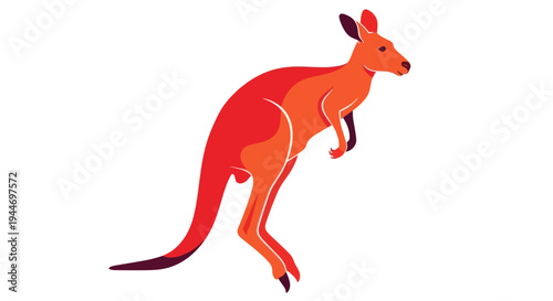 Vibrant Kangaroo Illustration - Australia Wildlife Icon