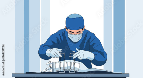 Surgeon Performing Minimally Invasive Surgery with Robotic Assistance