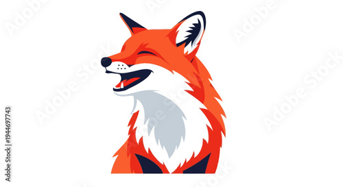 Joyful Fox Illustration - Happy Animal Character