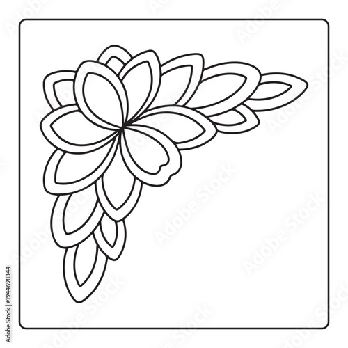 Doodle floral drawing Art therapy coloring page