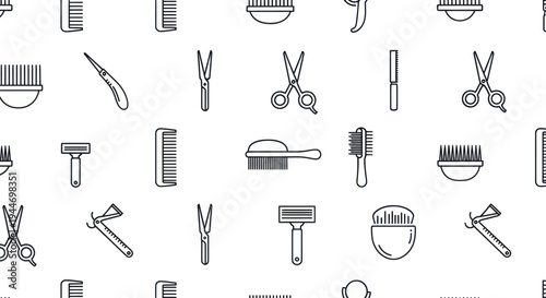 Barber Tools and Grooming Equipment Icons.