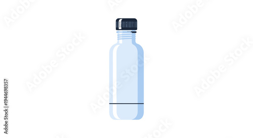 Transparent Plastic Water Bottle with Black Cap.