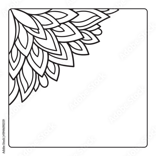 Doodle floral drawing Art therapy coloring page