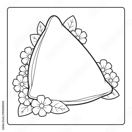 Doodle floral drawing Art therapy coloring page
