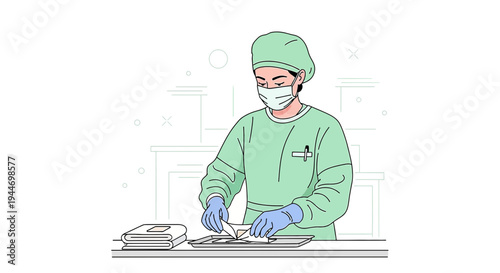 Surgeon Preparing for Surgery in Sterile Operating Room, Medical Professional