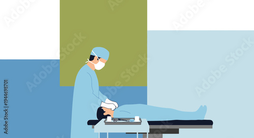 Surgeon Preparing Patient for Surgery in Operating Room