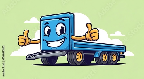 Happy cartoon truck giving thumbs up.