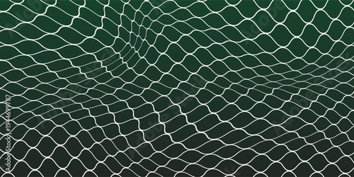Soccer Ball illuminated green light in the Goal Net. illustration. vector eps10.