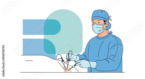 Surgeon Performing Laparoscopic Surgery with Medical Instruments and Modern Technology