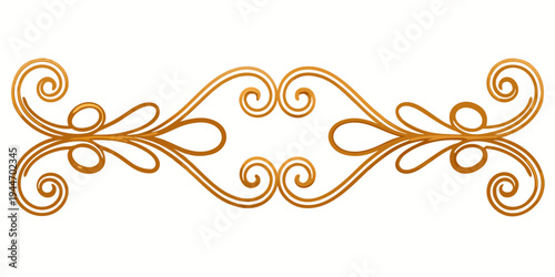 Elegant golden ornamental flourish divider, vector