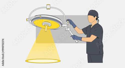 Surgeon Adjusting Surgical Light in Operating Room