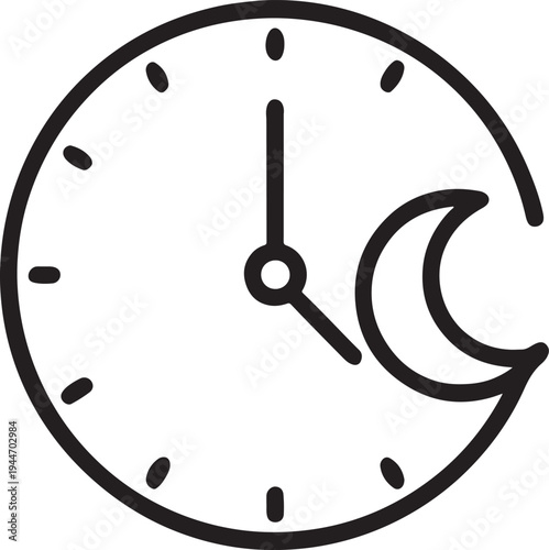 Professional vector illustration of a circular wall clock icon featuring a business dial with hour and minute hands to represent time management and deadline concepts for office use