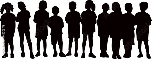 Collection of black silhouettes of musicians playing string instruments including violin cello and double bass, flat vector illustration nature set