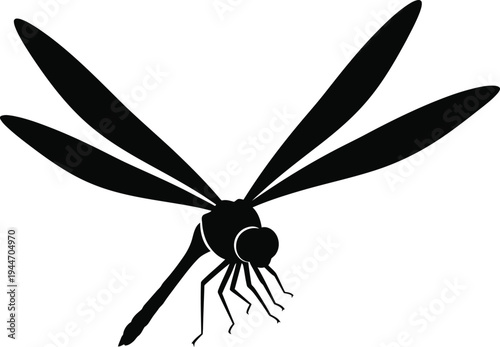Termite silhouette, top view insect illustration, black silhouette of a