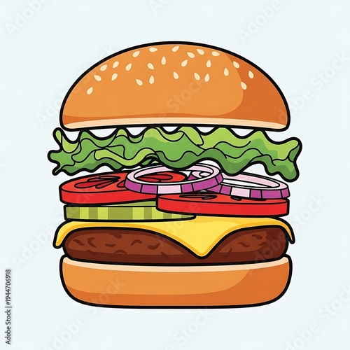Tasty cheeseburger with fresh ingredients.
