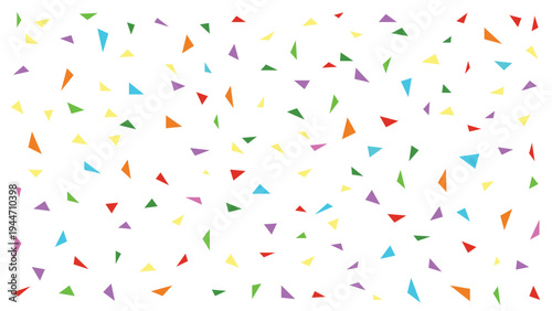 Dense Scattered Multi Color Triangle Confetti Texture for Party Backdrop Isolated on Transparent for Birthday Poster Design Asset