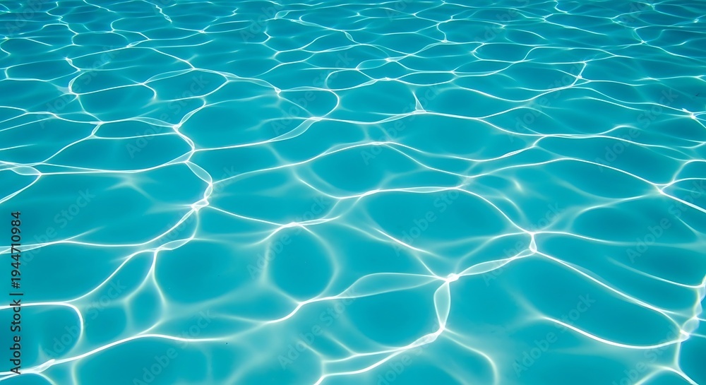 Obraz premium Close-up of rippling turquoise pool water with sunlight reflections