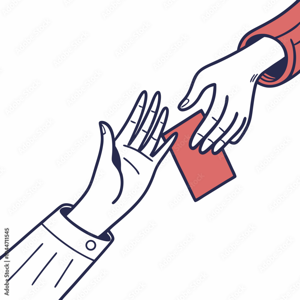 Obraz premium Two Hands Holding Something, hand gesture flat vector illustration