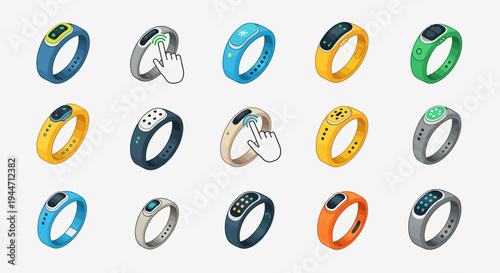 Collection of diverse USB flash drives in flat design style