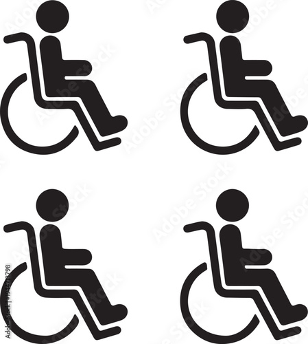 Accessible wheelchair user icons representing mobility and inclusivity for public spaces