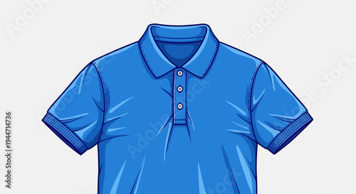 A classic blue polo shirt illustration for casual fashion and design.