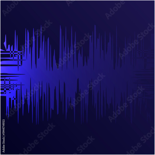 Abstract 3d sphere purple and blue neon gradient particle waves. Neon futuristic 3d sphere of blue and purple glowing digital waves and particles