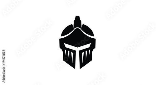 Ancient spartan helmet design in stark black a dramatic silhouette