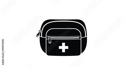 Black medical bag with white cross a striking graphic silhouette