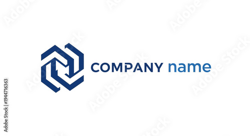 Corporate Logo Design Template with Hexagon.