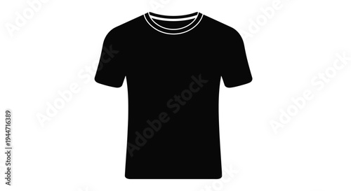 Black t shirt graphic depiction simple design in stark contrast silhouette